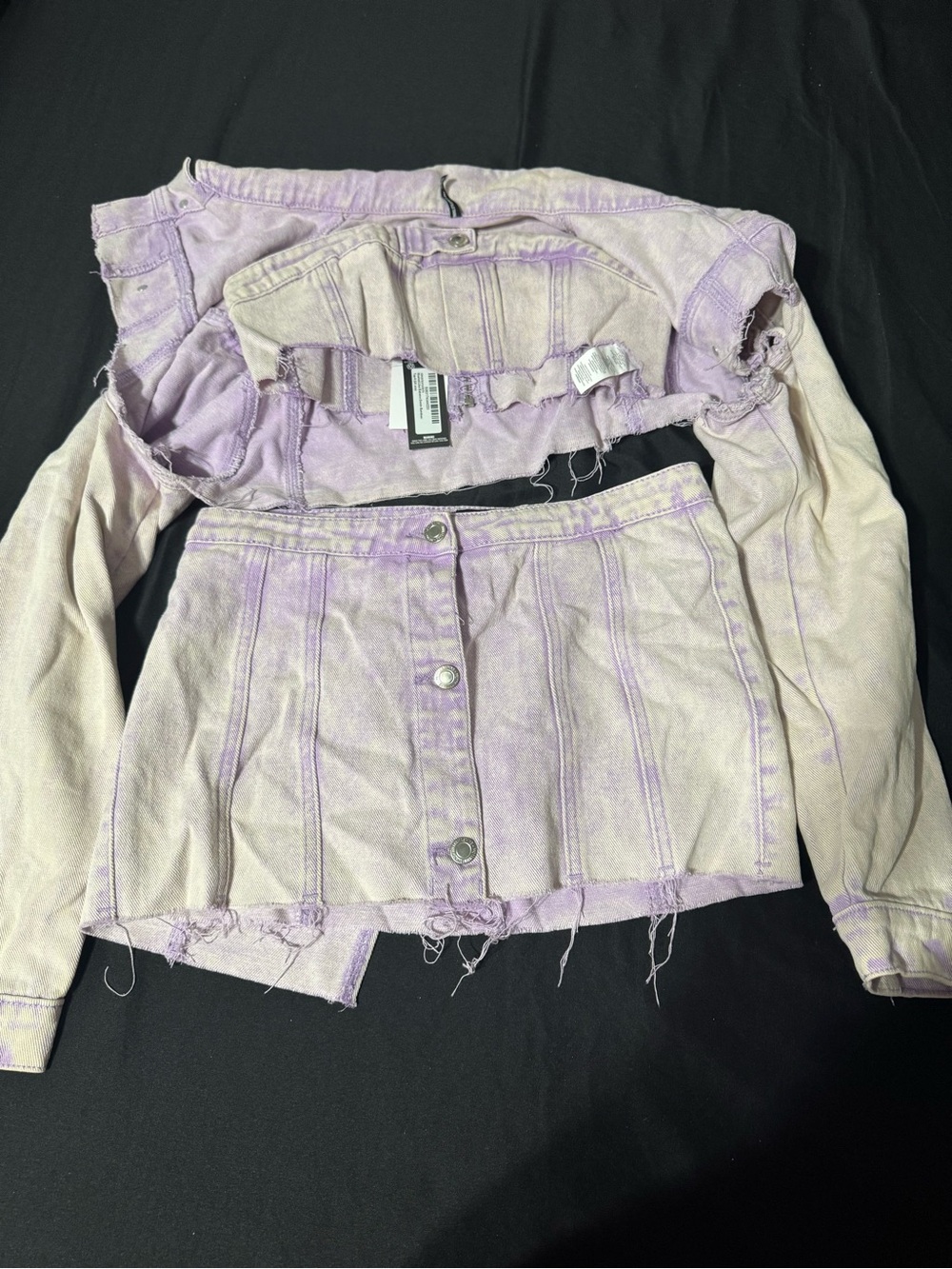 PrettyLittleThing Lilac Denim Button-Front Skirt